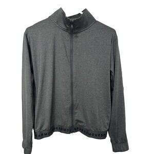 Under Armour Women's XS Gray HeatGear Full‎ Zip Lightweight Jacket Training Gym